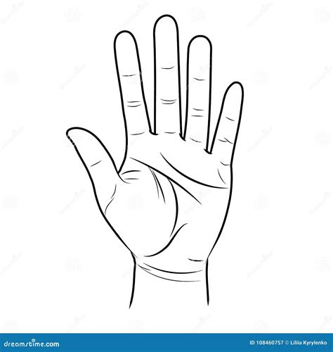 Hand With Palm Open Cartoon Isolated Cartoondealer