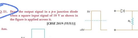 Q Dra The Output Signal In A P N Junction Diode When A Square