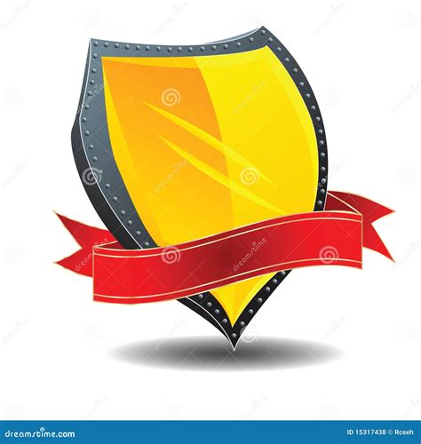 Shield and banner stock vector. Illustration of decoration - 15317438