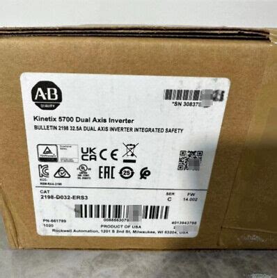 New AB 2198 D032 ERS3 Kinetix 5700 Dual Axis Inverter AB 2198D032ERS3