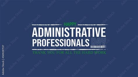 Vidéo Stock Happy Administrative Professionals Day Typography Animated Text Great For