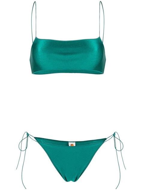 TROPIC OF C C Tie Fastening Bikini Set Green Editorialist