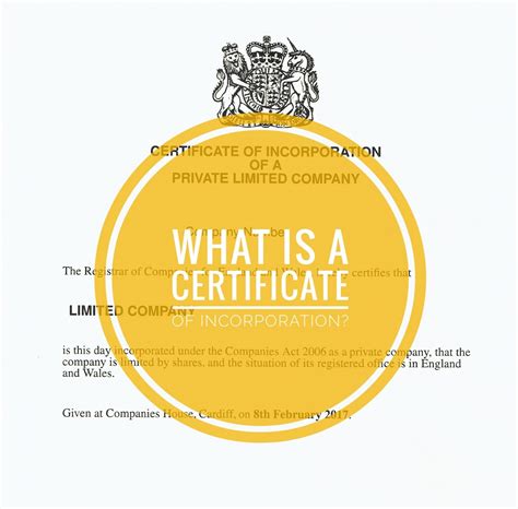 What Is Certificate Of Incorporation