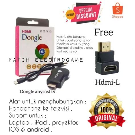 Jual Kode S M Alat Hp Ke Tv Lcdled Screen Mirroring Anycast Dongle