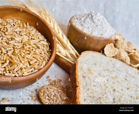 Healthy Organic Diet High In Fiber With Whole Grain Wheat And Wheat