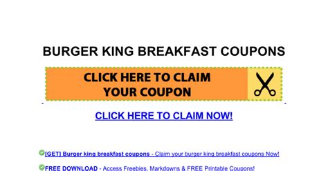 Burger King Breakfast Coupons Google Docs