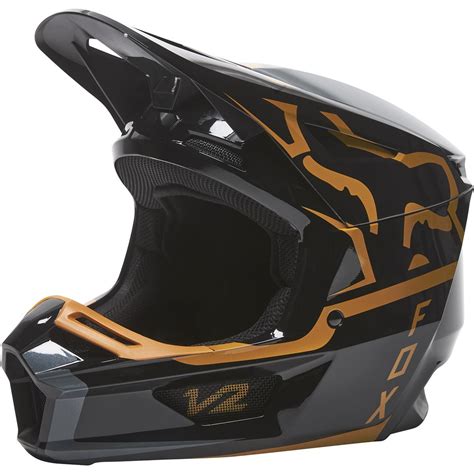 Fox Motocross Helm V Merz Schwarz Gold Maciag Offroad