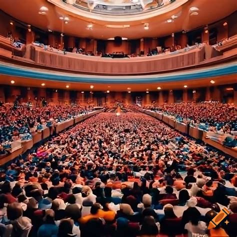 Overhead View Of A Crowded Lecture Hall On Craiyon