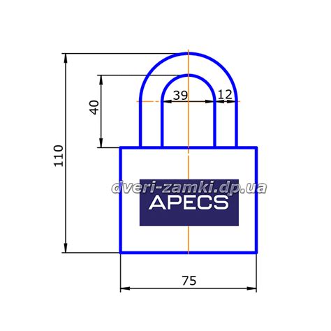 Навісний замок Apecs PD 01-75 | Інтернет-магазин На замку