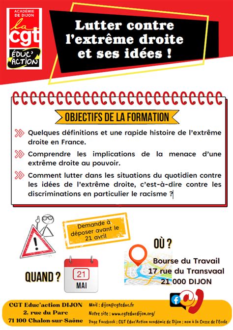 Formation Lutter Contre Lextr Me Droite Et Ses Id Es Cgt Educ Action