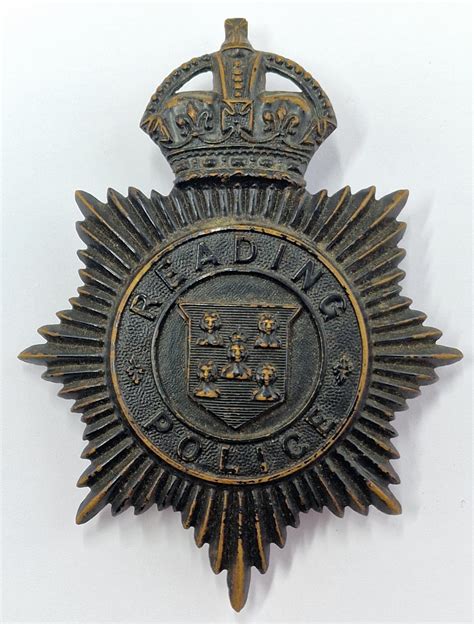 Reading Police Night Helmet Badge Time Militaria