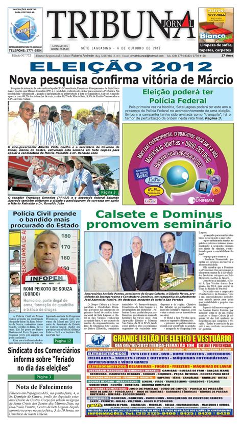 Calam O Jornal Tribuna De Sete Lagoas Edi O