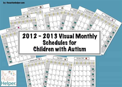 Freebie Friday Visual Monthly Calendars The Autism Helper