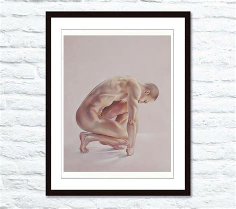 Male Nude Pastel Drawing Art Print Prayer Etsy