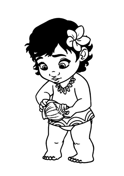 Moana Concha Para Colorir Imprimir Desenhos