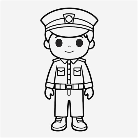 Premium Photo | Simple Kids Coloring Page Full Body Shot of a Cute ...