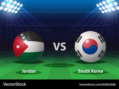 Jordan vs south korea knockout semi-final stage Vector Image