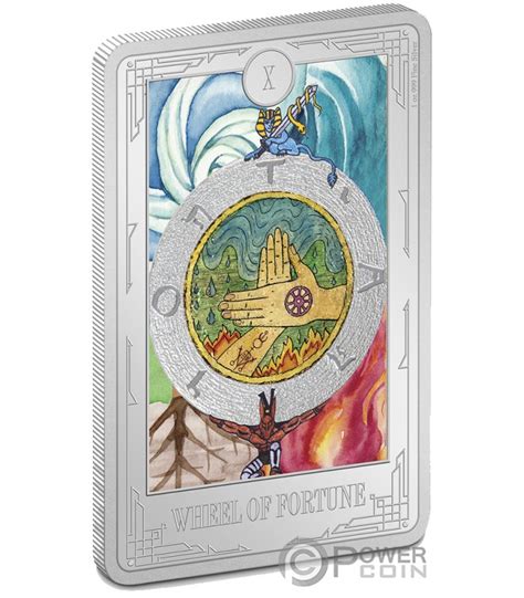 WHEEL OF FORTUNE Tarot Card Shaped 1 Oz Silver Coin 2 Niue 2023