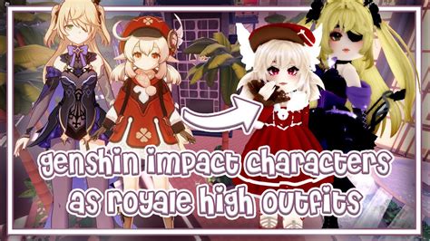 Genshin Impact Characters As Rh Outfits ⭐ Royale High Youtube