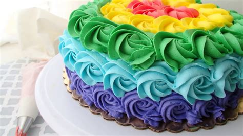 Red Velvet Rainbow Rosette Cake Youtube