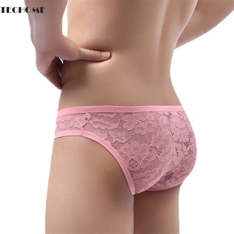 Men S Sexy Lace Briefs See Through Underpants Gay Sissy Panties For Men U Convex