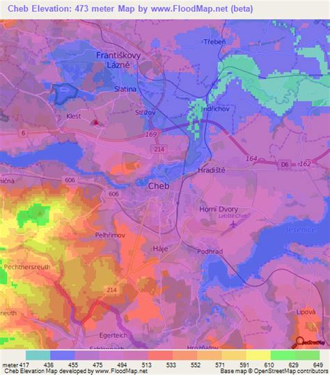 Elevation Of Cheb Czech Republic Elevation Map Topography Contour