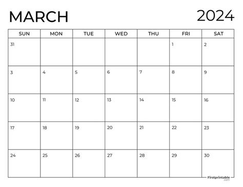 Free Printable Editable Fillable March Calendars 2024 With Holidays