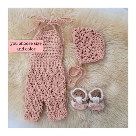 Crochet Baby Outfit Newborn Girl Romper Newborn Girl Etsy