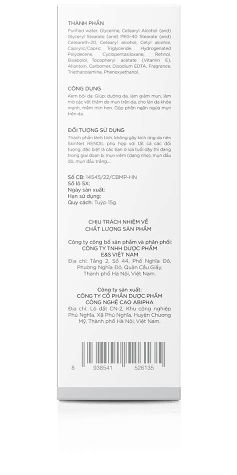 Kem mụn Renoil - Giảm mụn, mờ thâm cho làn da mềm mịn
