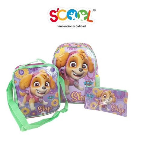 Scool Set Mochila A4 Lonchera Y Cartuchera Paw Patrol Sodimac Falabella