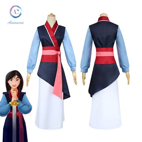 Princess Mulan Cosplay Costume Young Mulan Costume Dress Women Mushu Dragon Halloween Cosplay ...