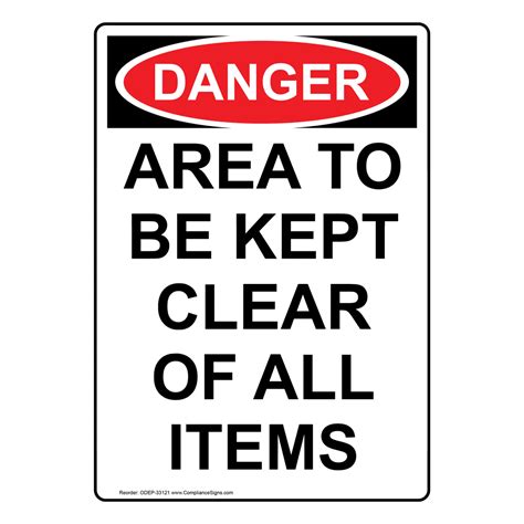 Portrait Osha Door Clearance Feet Inches Sign Onep 33069