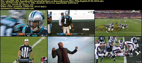 Full Match Super Bowl 50 Carolina Panthers vs Denver Broncos ...