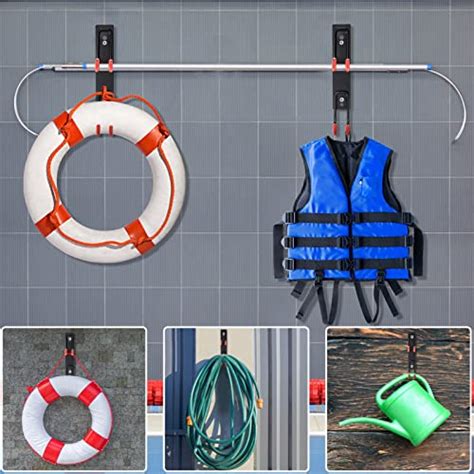 wihxd Upgraded Pool Pole Hanger, Steel Pool Poles Hook, Heavy Duty Pool Equipment Hooks Pool ...