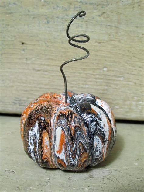 Halloween Folk Art Crazy Pumpkin Ornament Sculpted By Janell Berryman