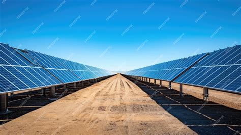 Premium Photo A Vast Solar Panel Farm Stretches Across A Desert Landscape Harnessing The Power