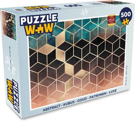 Puzzel Abstract Kubus Goud Patronen Luxe Legpuzzel Puzzel