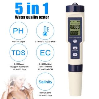 Casta 5 In 1 Salinity TDS EC PH Temperature Meter PH Tester Digital