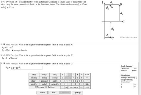 Solved Problem 14 Consider The Two Wrires In The Figure Tunning At A Right Angle To Each