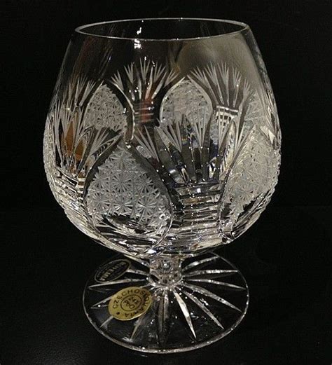 Bohemian Czech Crystal Set Of 6 Brandy Glasses Crystal Glassware