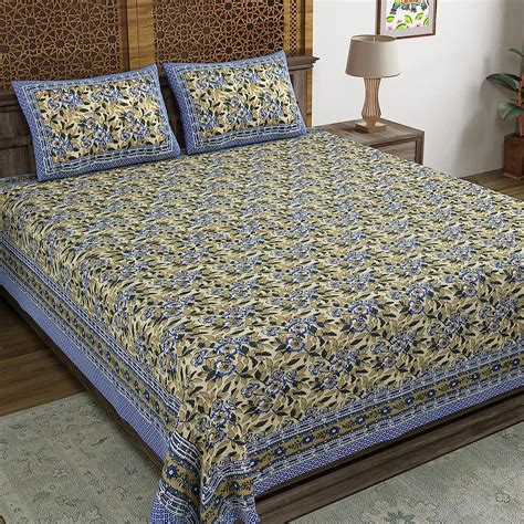 Blocks Of India Hand Block Printed 300 Tc Cotton King Size Bedsheet