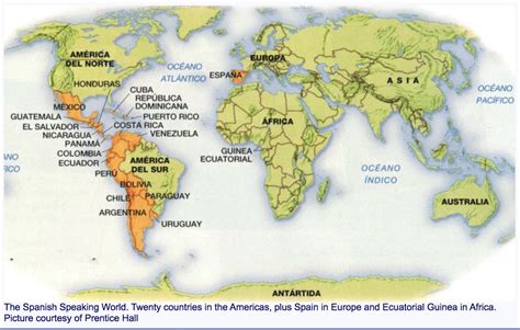 Hispanic Countries & Regions on the Map