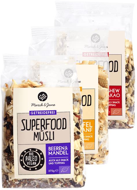 Bio Superfood Müsli glutenfrei Probierpaket von March & June kaufen bei ...