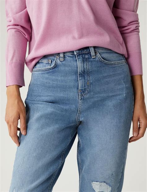 Lacivert Yüksek Belli Mom Jean Pantolon T57009115 Marks Spencer