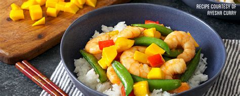 Ayesha Currys Honey Shrimp And Mango Stir Fry Recipe Ayesha Curry