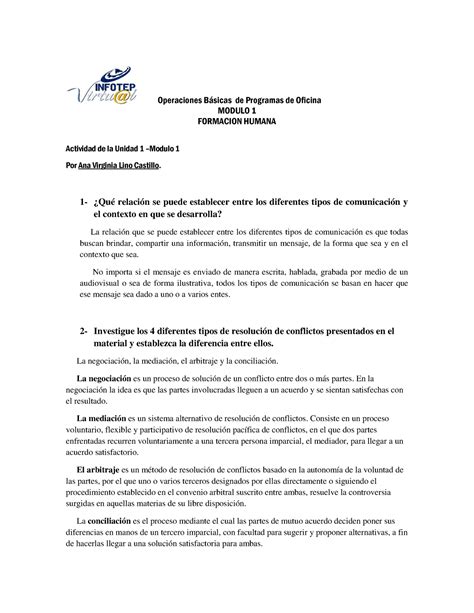 Actividad 1 Módulo 1 Ana V Lino Operaciones Bsicas de Programas de