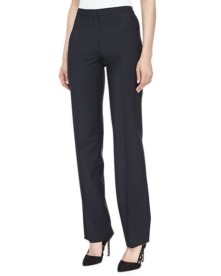 Escada Skinny Wool Blend Pants Navy