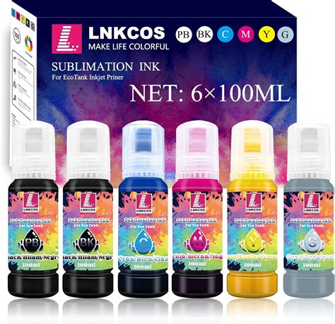 LNKCOS Encre De Sublimation 600 Ml Pour Imprimantes Epson EcoTank ET