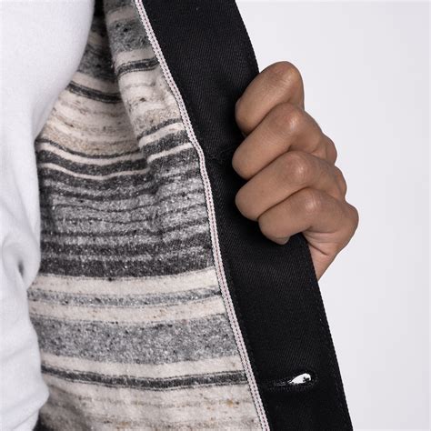 Lined Denim Jacket Solid Black Selvedge Naked Famous Denim