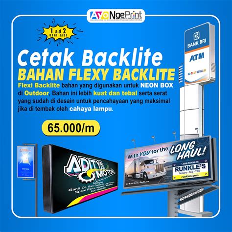 Jual Cetak Spanduk Flexy Backlite Banner Untuk Neon Box Print